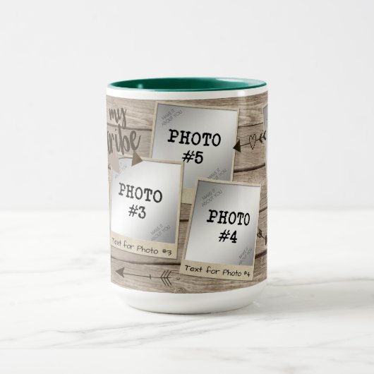 ヴィンテージ素朴フォトフレームコラージュ木材MY TRIBE マグカップ (中央)