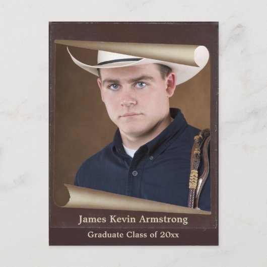 ヴィンテージ素朴フォトフレーム日付の保存 案内ポストカード (正面)