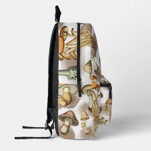 ヴィンテージ素朴フォレストマッシュルーム名前をカスタムする プリントバックパック (左)