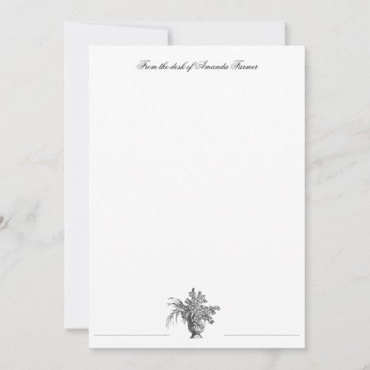 ヴィンテージ素朴フフランスのァームトイルブラック&ホワイト ノートカード (正面)