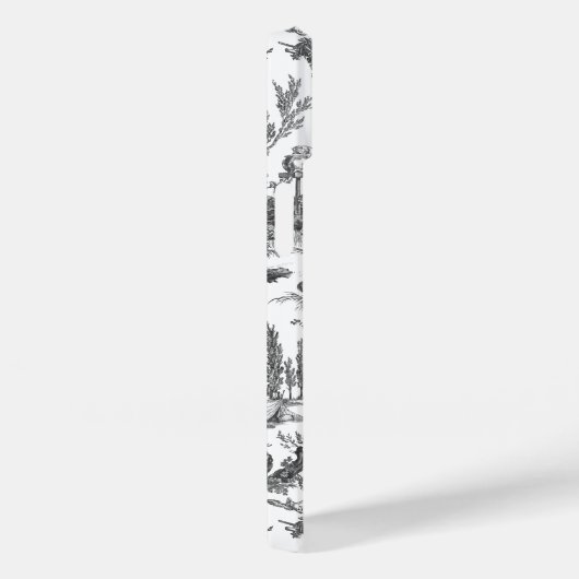 ヴィンテージ素朴フフランスのァームトイルブラック&ホワイト Case-Mate iPhoneケース (裏面 / 右)