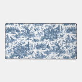 ヴィンテージ素朴フフランスのァームトイルブルー&ホワイト デスクマット (正面)