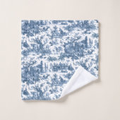 ヴィンテージ素朴フフランスのァームトイルブルー&ホワイト バスタオルセット (ウォッシュタオル)