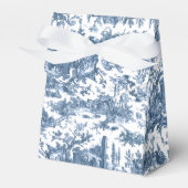 ヴィンテージ素朴フフランスのァームトイルブルー&ホワイト フェイバーボックス (正面サイド)