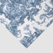 ヴィンテージ素朴フフランスのァームトイルブルー&ホワイト 薄葉紙 (詳細)