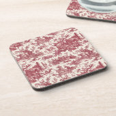 ヴィンテージ素朴フフランスのァームトイルレッド&タン コースター (左側)