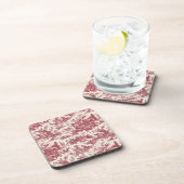 ヴィンテージ素朴フフランスのァームトイルレッド&タン コースター (右側)