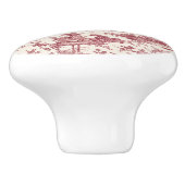 ヴィンテージ素朴フフランスのァームトイルレッド&タン セラミックノブ (側面)