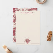 ヴィンテージ素朴フフランスのァームトイルレッド&タン ノートカード (正面/裏面インサイチュ)