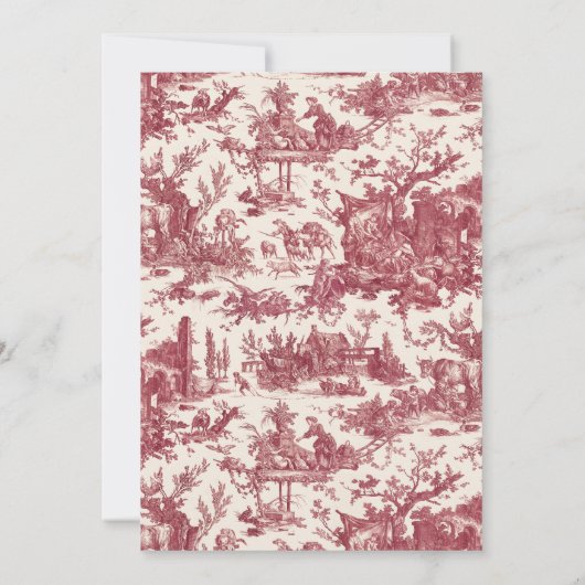 ヴィンテージ素朴フフランスのァームトイルレッド&タン ノートカード (裏面)