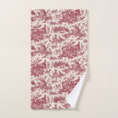 ヴィンテージ素朴フフランスのァームトイルレッド&タン バスタオルセット (ハンドタオル)