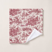 ヴィンテージ素朴フフランスのァームトイルレッド&タン バスタオルセット (ウォッシュタオル)