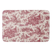 ヴィンテージ素朴フフランスのァームトイルレッド&タン バスマット (正面)