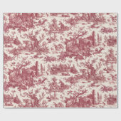 ヴィンテージ素朴フフランスのァームトイルレッド&タン ラッピングペーパー (フラット)