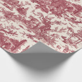 ヴィンテージ素朴フフランスのァームトイルレッド&タン ラッピングペーパー (角)