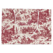 ヴィンテージ素朴フフランスのァームトイルレッド&タン ラージペーパーバッグ (裏面)