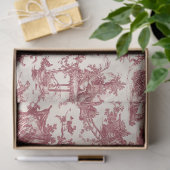 ヴィンテージ素朴フフランスのァームトイルレッド&タン 薄葉紙 (ギフト)