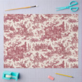 ヴィンテージ素朴フフランスのァームトイルレッド&タン 薄葉紙 (クラフト)