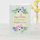 ヴィンテージ素朴フラワーズドーターインロー誕生日 カード (黄色い花)