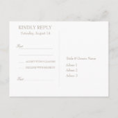 ヴィンテージ素朴フラワーフローラウェディングRSVP インビテーションポストカード (裏面)