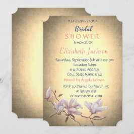 ヴィンテージ素朴フラワー、マグノリアブライダルシャワー 招待状