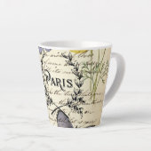 ヴィンテージ素朴フランスのな蝶パリエッフェル塔 カフェラテマグ (右アングル)