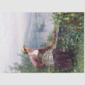 ヴィンテージ素朴フランスのガールデコペティッシュペーパー 薄葉紙 (正面)