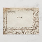 ヴィンテージ素朴フレーム日付はがきを保存 案内ポストカード (裏面)