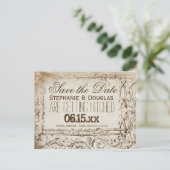 ヴィンテージ素朴フレーム日付はがきを保存 案内ポストカード (スタンド正面)