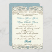 ヴィンテージ素朴フローラおとぎ結婚話 招待状 (正面/裏面)