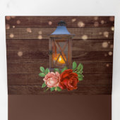 ヴィンテージ素朴フローラウッドランタン結婚ズ 三つ折り招待状 (内部最初)