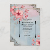 ヴィンテージ素朴フローラエレガントおよびRSVPカード 出欠カード (正面/裏面)