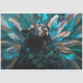 ヴィンテージ素朴フローラクラウンクイーンベアデクページ 薄葉紙 (正面)