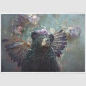 ヴィンテージ素朴フローラクラウンクイーンベアデクページ 薄葉紙 (正面)