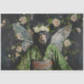 ヴィンテージ素朴フローラクラウンクイーンベアデクページ 薄葉紙 (正面)