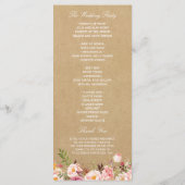 ヴィンテージ素朴フローラクラフト |結婚式 プログラム (裏面)