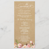 ヴィンテージ素朴フローラクラフト |結婚式 プログラム (正面)