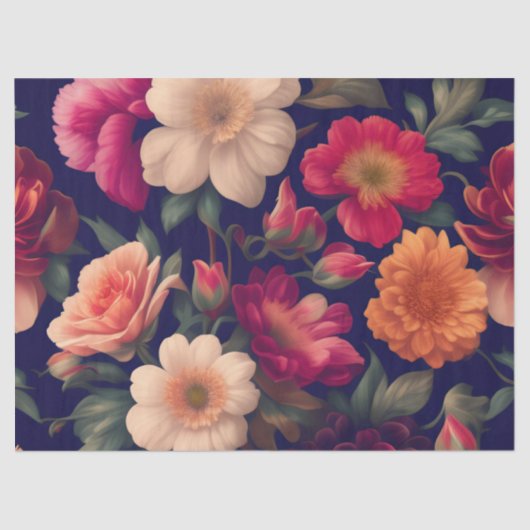 ヴィンテージ素朴フローラテクスチャの切り離し 薄葉紙 (正面)