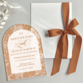 ヴィンテージ素朴フローラテラコッタ結婚ズ アクリル招待状