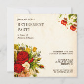 ヴィンテージ素朴フローラバラ除·売却パーティー 招待状 (正面)