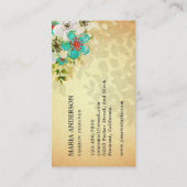 ヴィンテージ素朴フローラパリエッフェルタワー 名刺 (裏面)