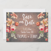 ヴィンテージ素朴フローラファームバ救ンOur Date 招待状 (正面)