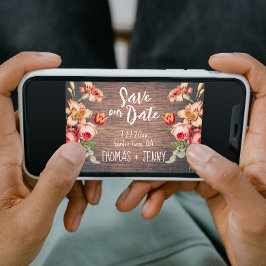 ヴィンテージ素朴フローラファームバ救ンOur Date 招待状