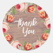 ヴィンテージ素朴フローラファームバ結婚ンズサンキュー ラウンドシール (正面)