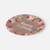 ヴィンテージ素朴フローラファームバ結婚ンズ ペーパープレート (アングル)