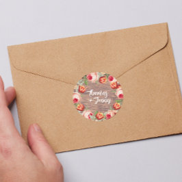 ヴィンテージ素朴フローラファームバ結婚ンズ ラウンドシール