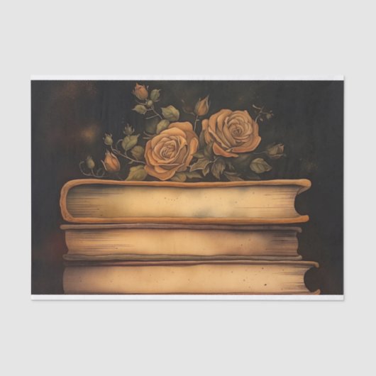 ヴィンテージ素朴フローラブックの切り離しプリント 薄葉紙 (正面)