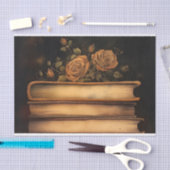 ヴィンテージ素朴フローラブックの切り離しプリント 薄葉紙 (クラフト)