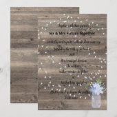 ヴィンテージ素朴フローラブルーメイソン 招待状 (正面/裏面)