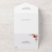 ヴィンテージ素朴フローラブーケ結婚ス オールインワン招待状 (外側)